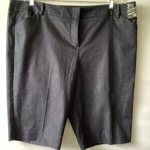 Avenue Black Bermuda Shorts Tailored Cotton Blend